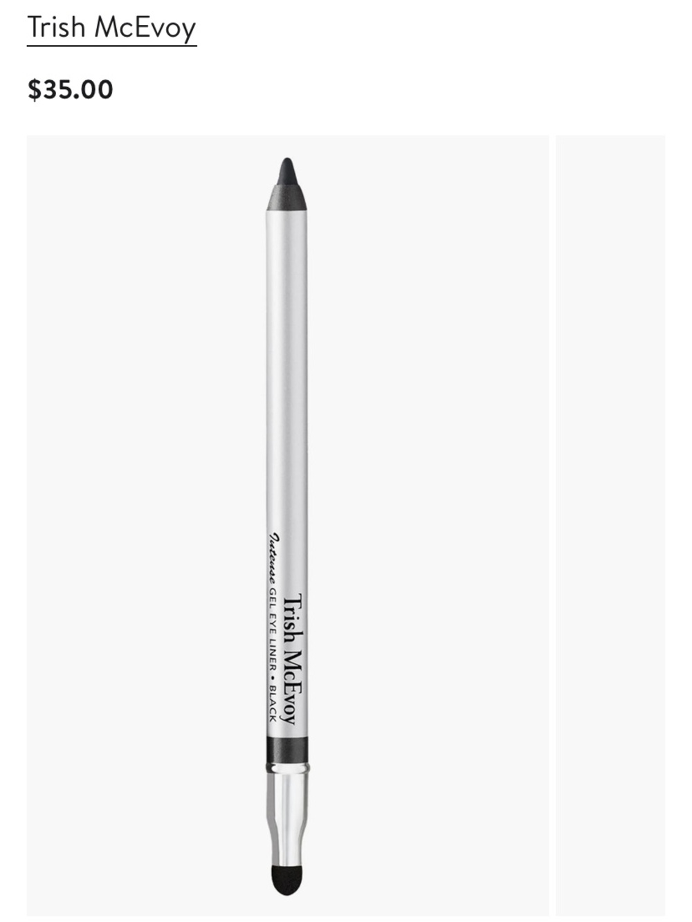 Trish McEvoy Black Gel Eye Liner Pencil with Smudger